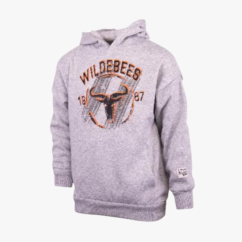Wildebees Boys Grunge Fleeece Hoody Grey Melange