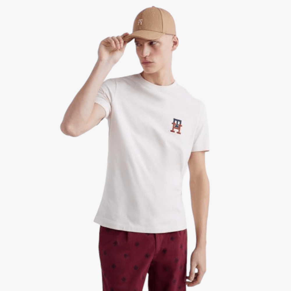 Tommy Hilfiger Mens Essential Monogram Short Sleeve Tee White | Tommy Hilfiger