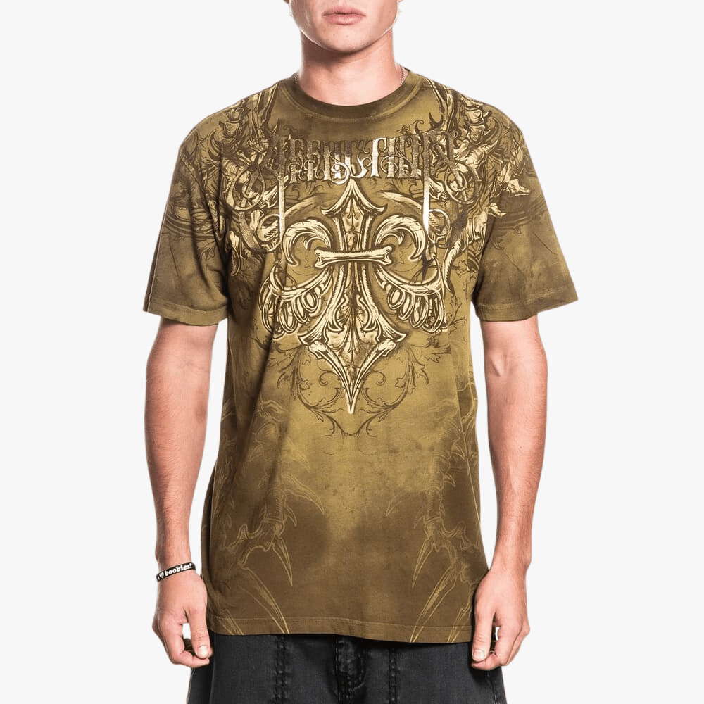 Affliction Mens Vertibrate Tee Tobacco Brown | Affliction
