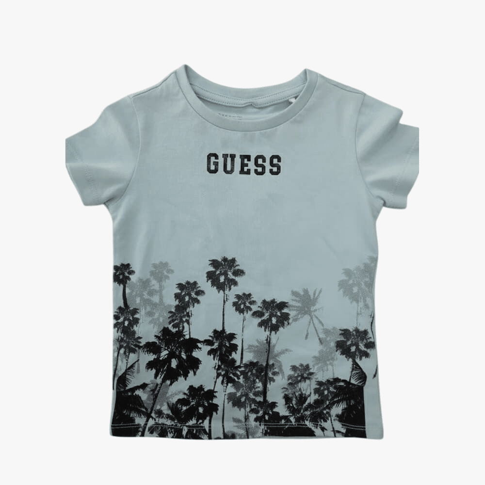 Guess Boys Palms Short Sleeve Tee Blue | Guess