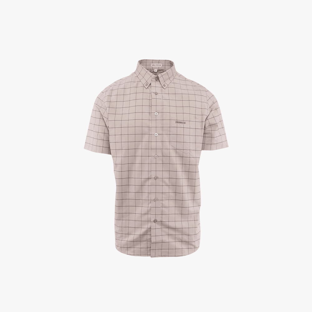 Pringle Mens Oscar Classic Short Sleeve Shirt Stone | Pringle