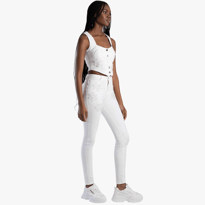 Sissy Boy Womens High Waisted Skinny Jean White | Sissy Boy
