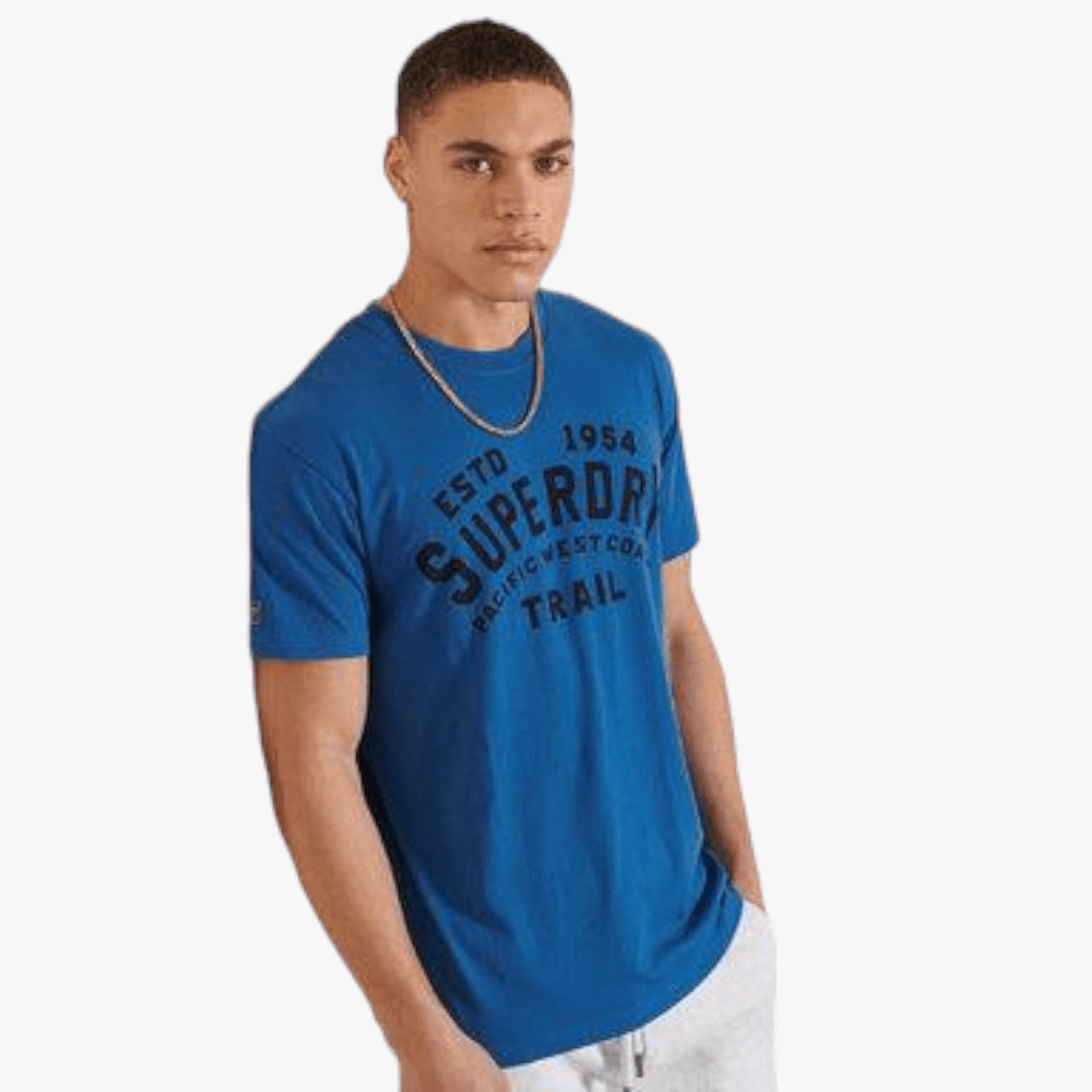 Superdry Mens Heritage Mountain Short Sleeve Tee Classic Blue Superdry