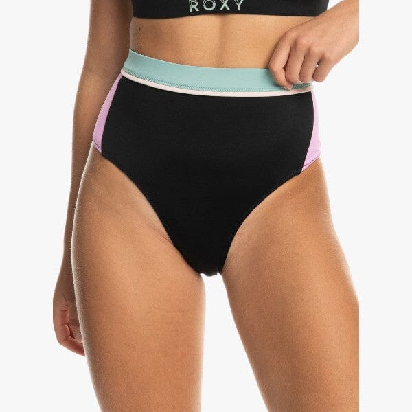 Roxy Womens Avtice High Waist Swim Bottom Bikini Black Roxy