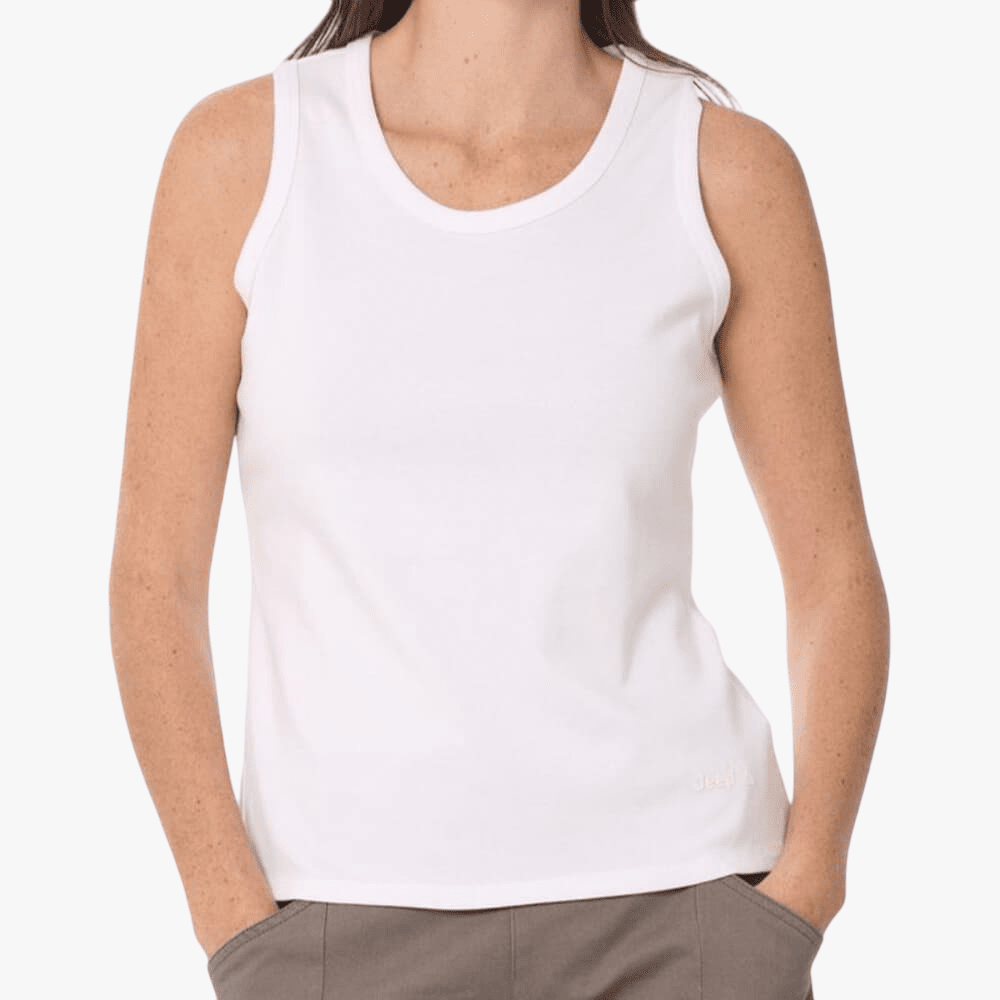 Jeep Womens Ribbed Tank White | Jeep