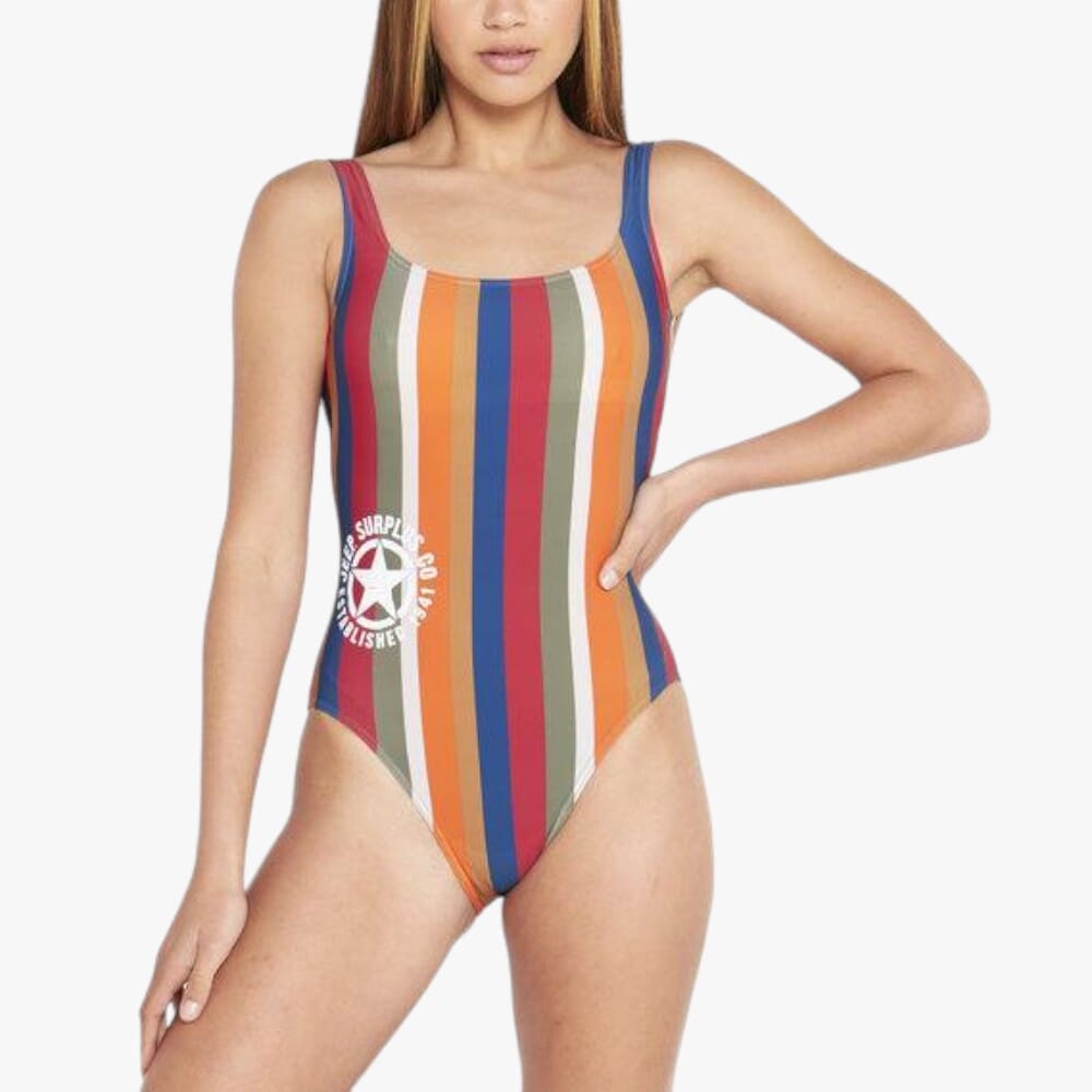 Jeep Womens Stripe 1 Pc Swimsuit Multi | Jeep