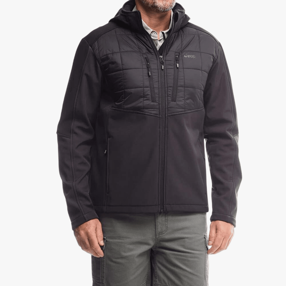 Jeep Mens Softshell And Quilting Combination Jacket Black
