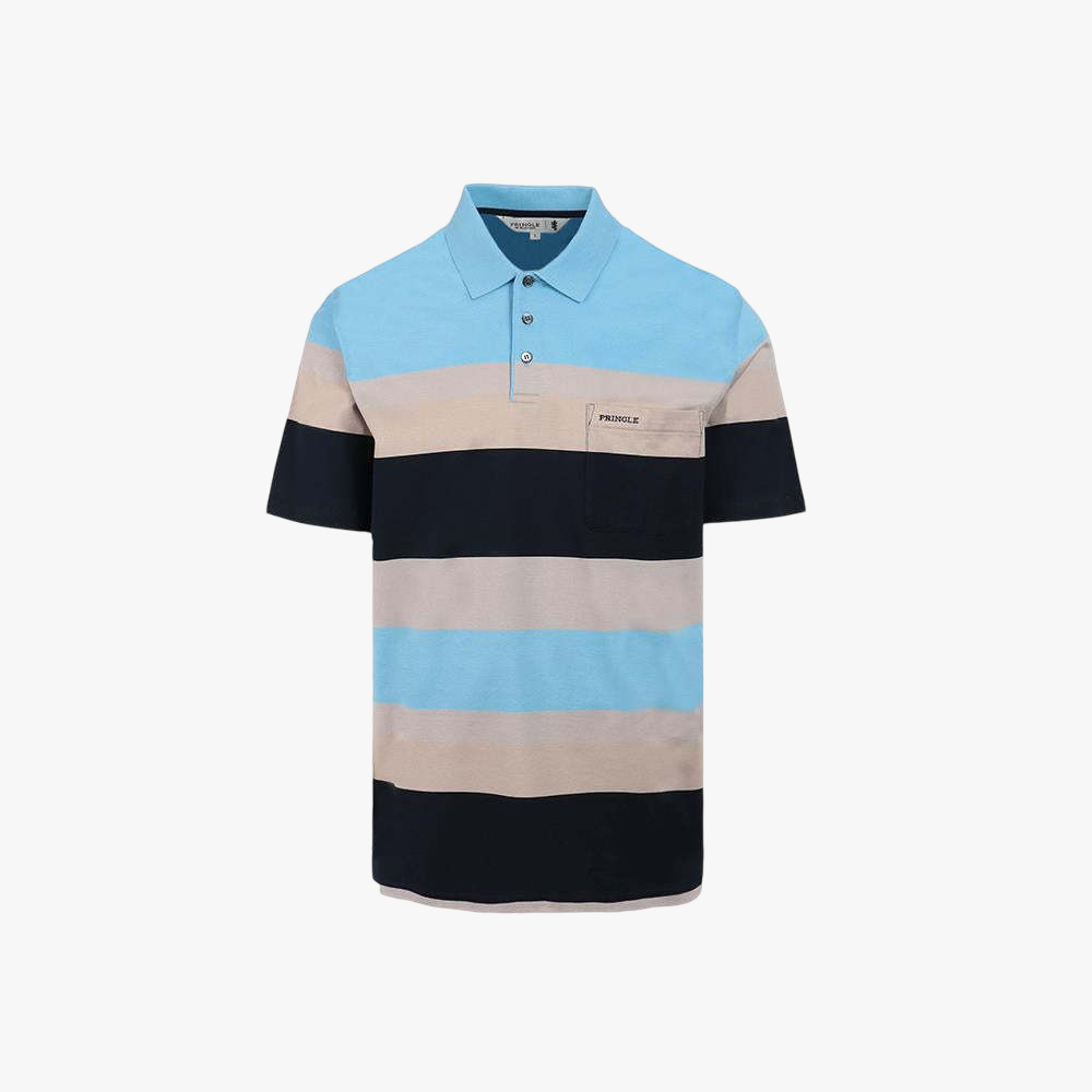 Pringle Mens Kai Mercerised Short Sleeve Golfer Blue