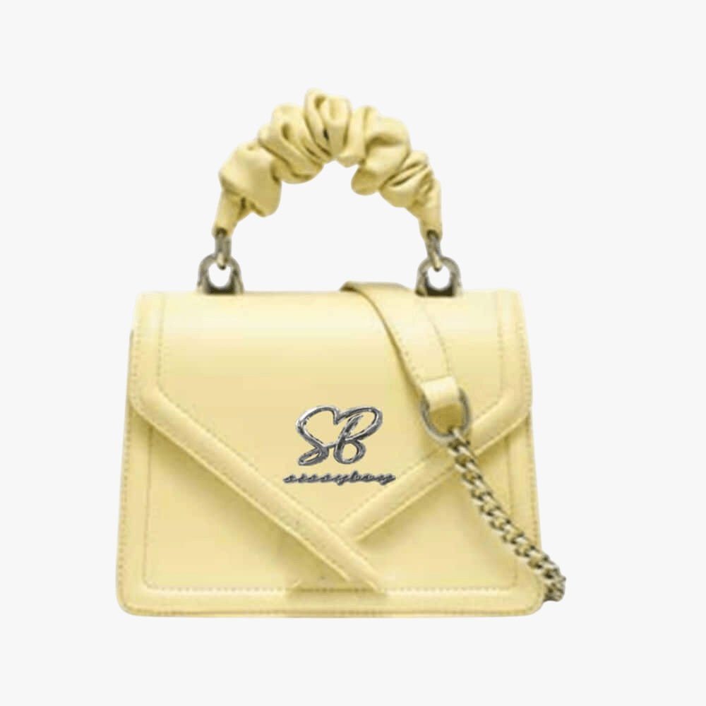 Sissy Boy Pastal Bag Pompom Handle Yellow