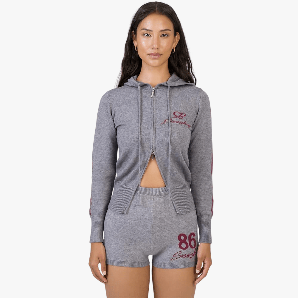 Sissy Boy Womens Most Loved Zip Through Grey Burgandy | Sissy Boy