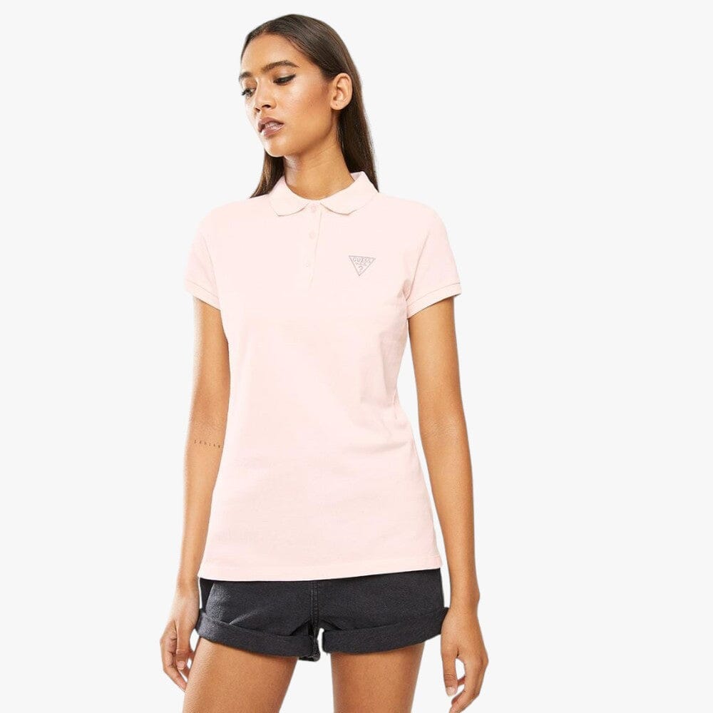 Guess Ladies Classic Short Sleeve Golfer Blushin Rose | Guess