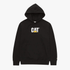 Caterpillar Mens Fleece Cat Logo Hoodie Pitch Black Trademark | Caterpillar