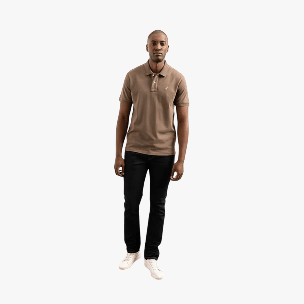 Polo Mens Essential Pique Golfer Taupe | Polo