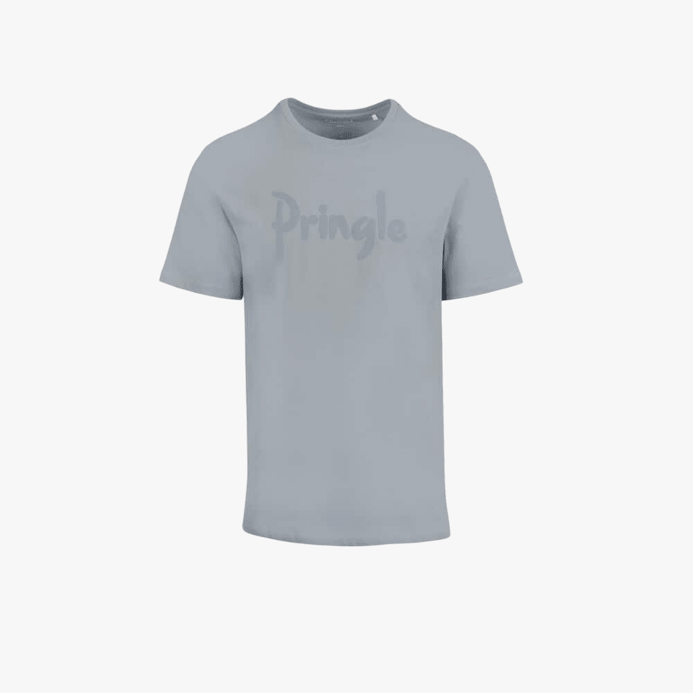 Pringle Mens Richard Raised Print Short Sleeve Tee Light Blue | Pringle