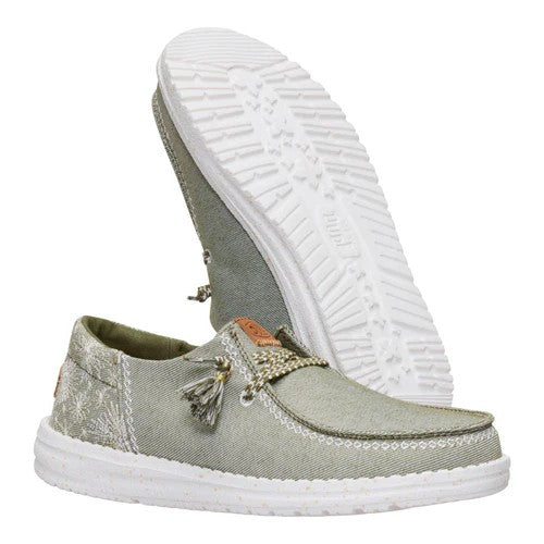 Hey Dude Womens Wendy Funk Embroid Floral Olive