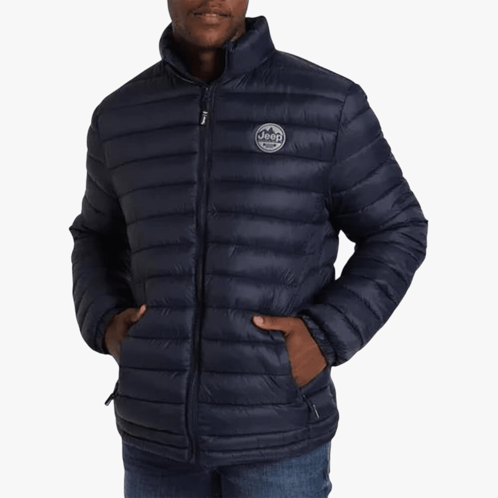 Jeep Mens Core Puffer Long Sleeve Jacket Navy | Jeep