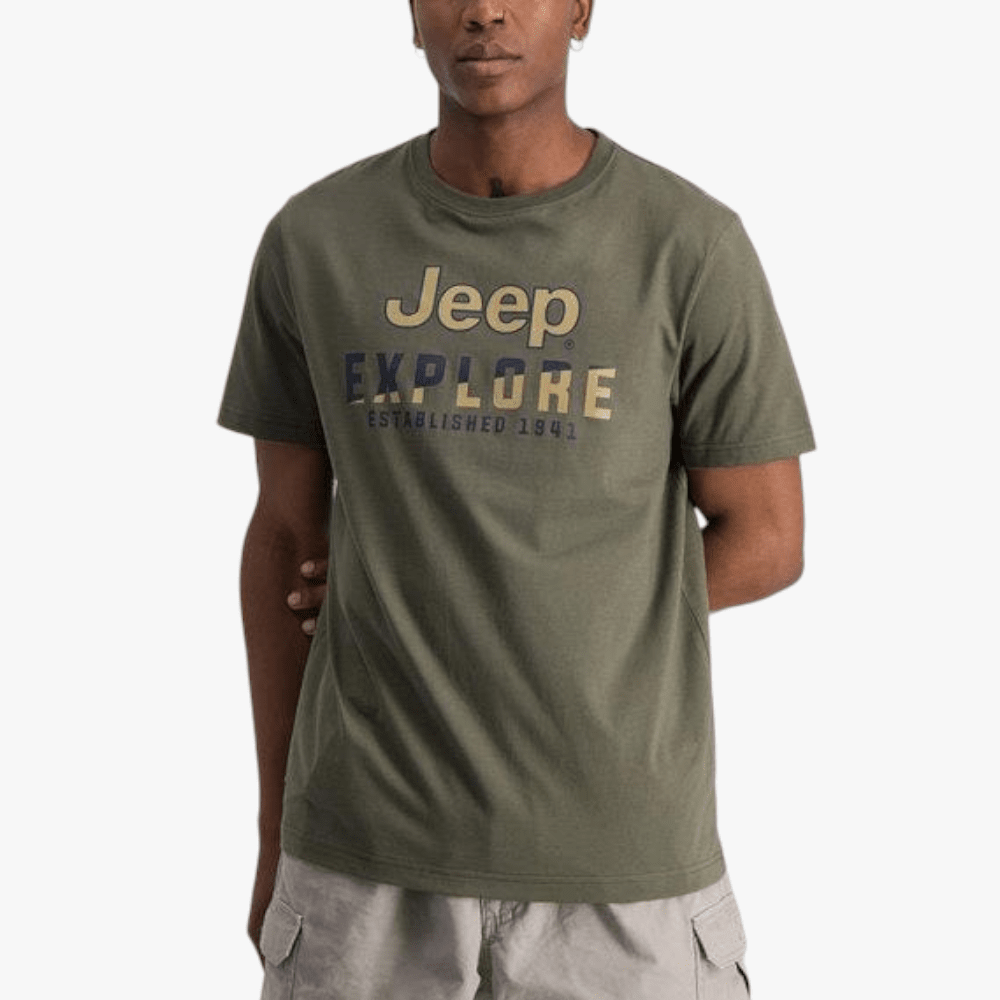 Jeep Mens Fashion Print Short Sleeve Tee Fatigue | Jeep