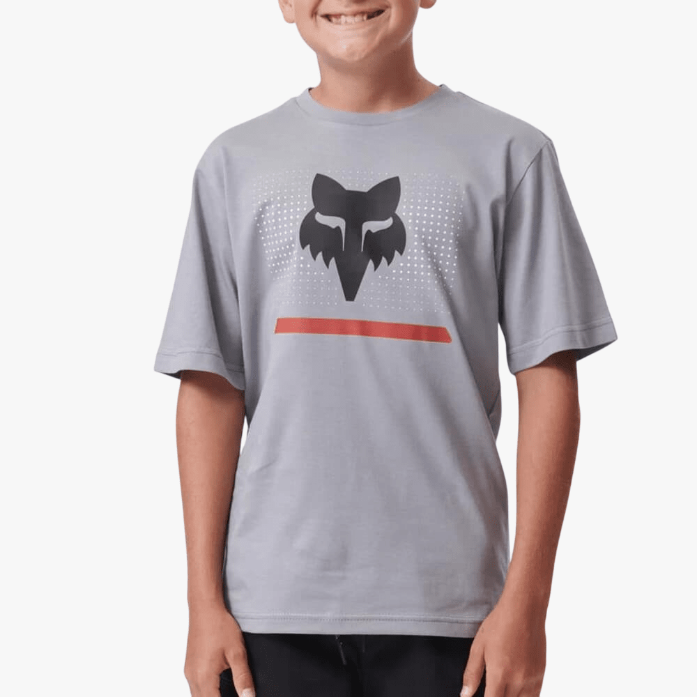 Fox Boys Optical Illusion Short Sleeve Tee Tradewinds Grey | Fox