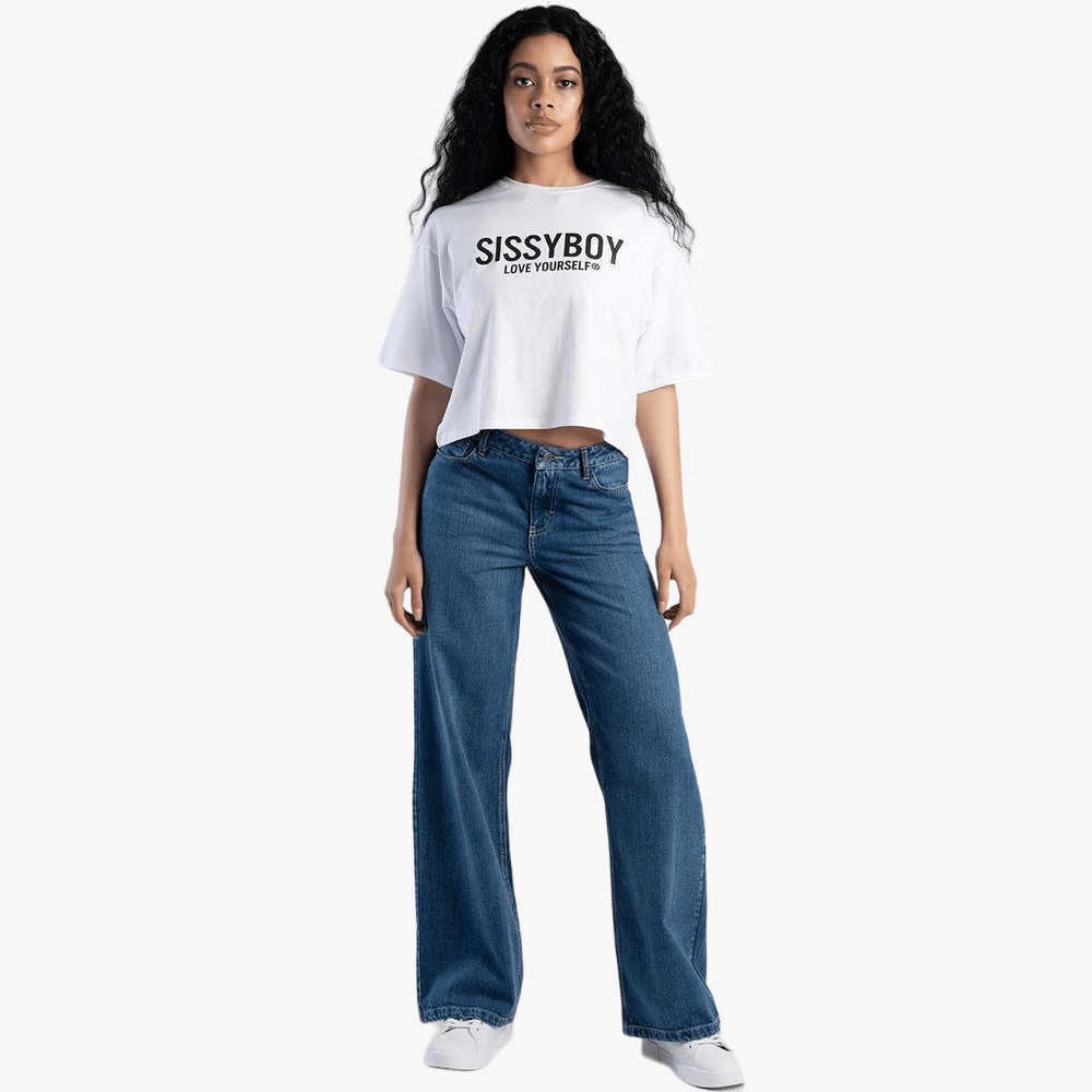 Sissy Boy Boxy Oversized Prnt Logo Short Sleeve Top White | Sissy Boy