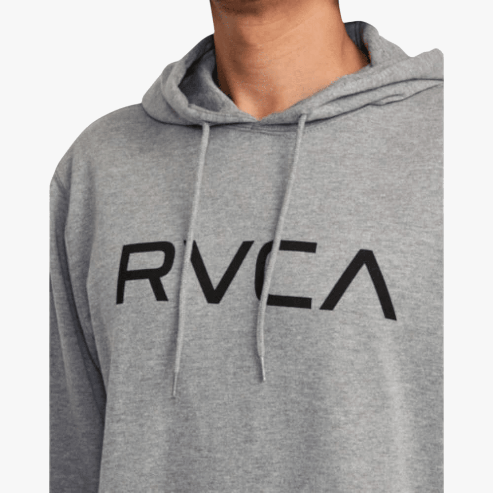 Rvca Mens Big Rvca Hoodie Pullover Heather Grey | Rvca