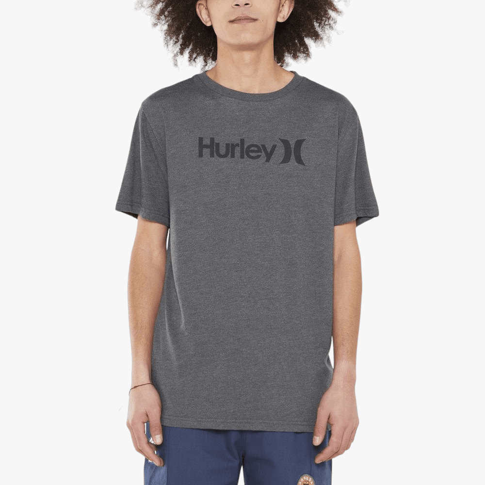 Hurley Mens One And Only Classic Short Sleeve Heather Black Black Hurley