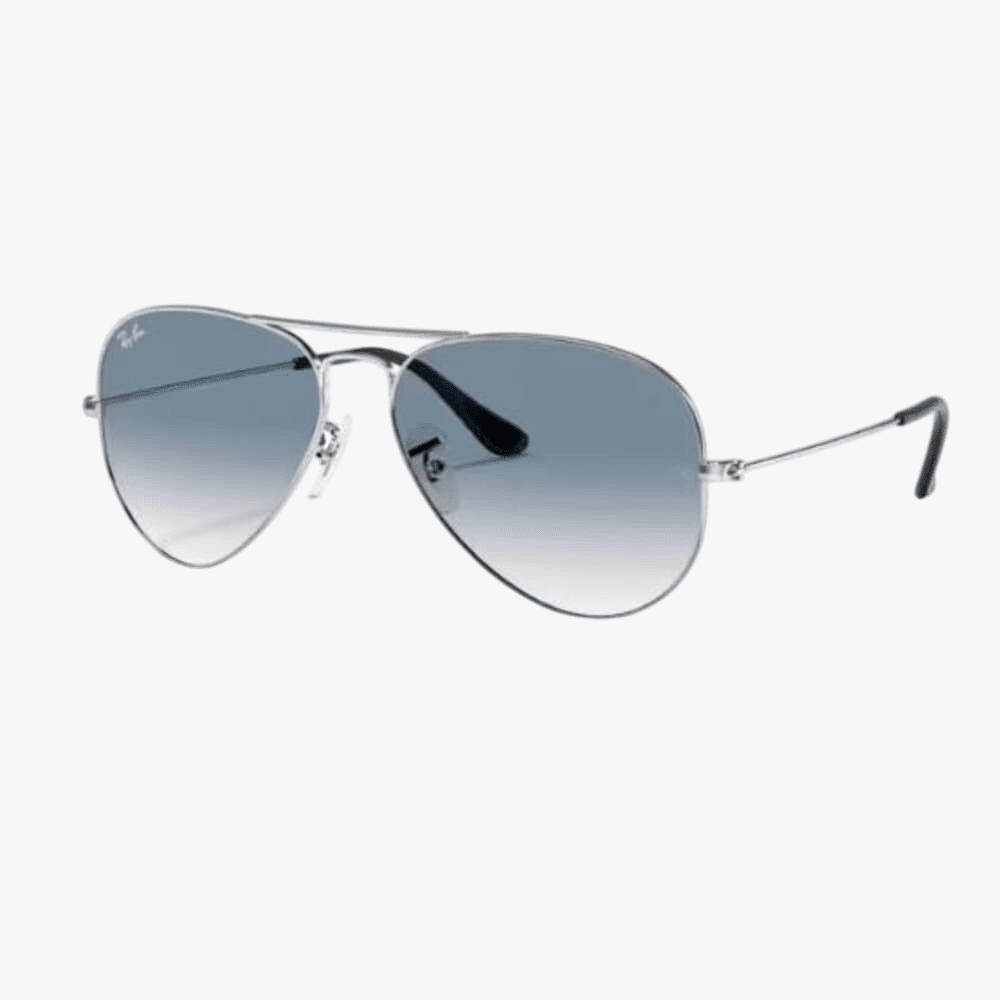 Rayban Aviator Large Metal Sunglasses Gradient Light Blue Lens Polarized | Rayban