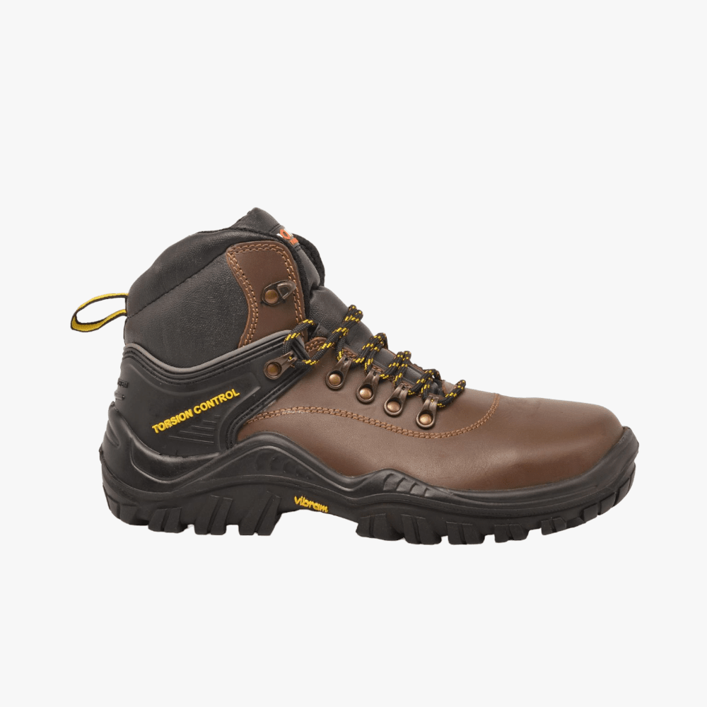 Bronx Mens Wayfarer Lace Up Steel Toe Boot Brown | Bronx