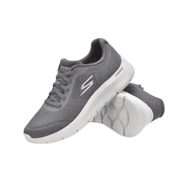 Skecher Mens Go Flex Lace Up Sneaker Gray Charcoal | Skechers