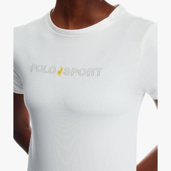 Polo Womens Pam Embroid Short Sleeve Tee Ecru Polo