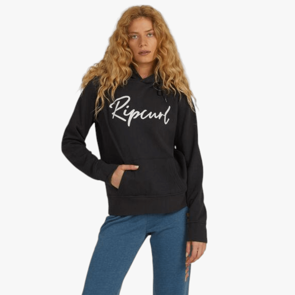 Ripcurl Womens Script Standard Hoodie Black | Ripcurl