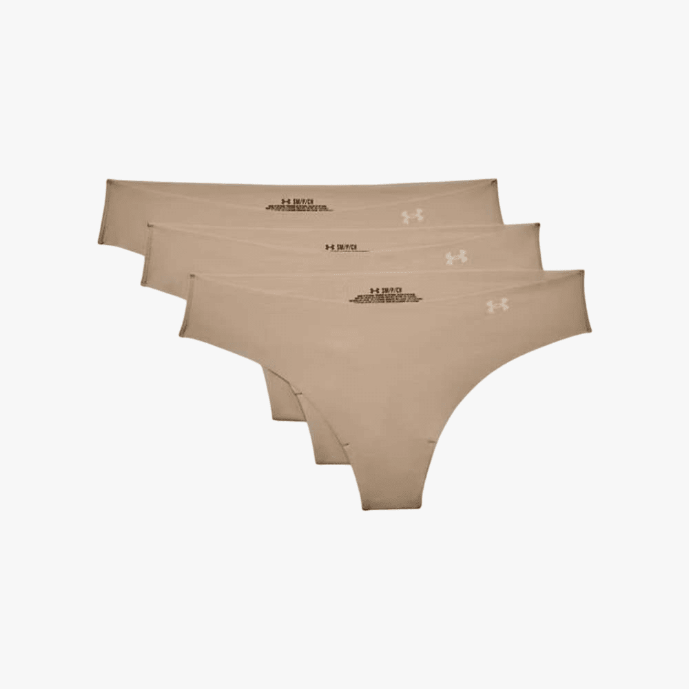 Under Armour Womens 3 Pack Pure Stretch Thong 249 Brown | Under Armour