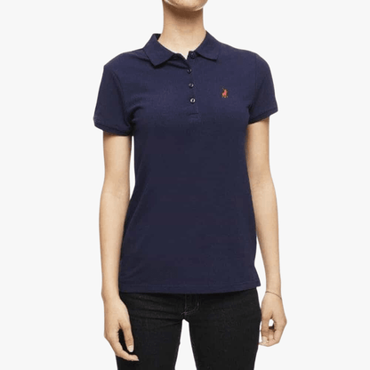 Polo Womens Margot Small Pony Stretch Short Sleeve Golfer Navy | Polo
