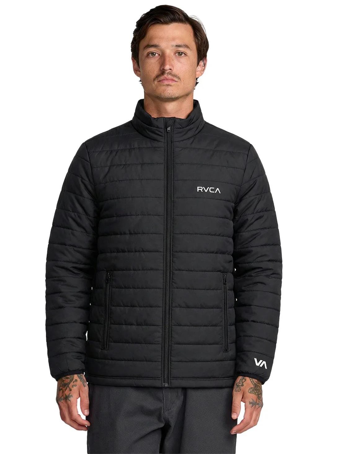 Rvca Va Full Zip Puffer Jacket Black | Rvca