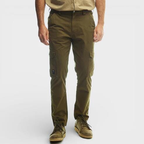 Jeep Mens Bolt Fixed Waist Twill Cargo Pants Olive | Jeep