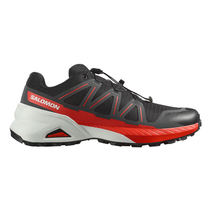 Salomon Mens Speedcross Peak Trail Sneaker Black Asphalt Fiery Red | Salomon