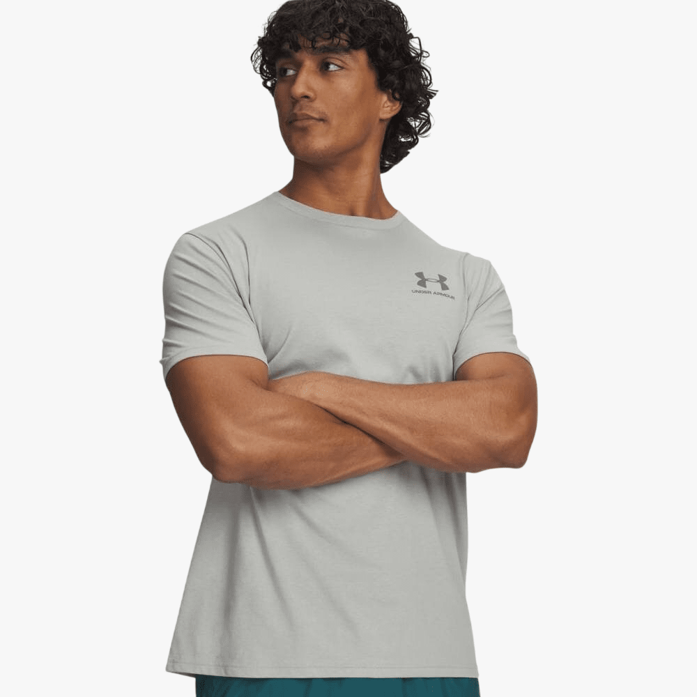 Under Armour Mens Sportstyle Left Chest Short Sleeve Tee 069 Gray | Under Armour