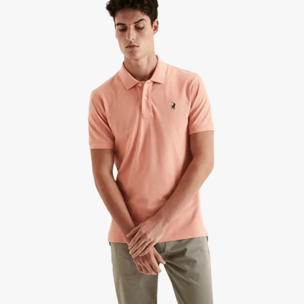 Polo Mens Plain Pique Short Sleeve Golfer Pink | Polo