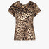 Sissy Boy Womens Leopard Printed Short Sleeve Top Embroid Logo Brown | Sissy Boy