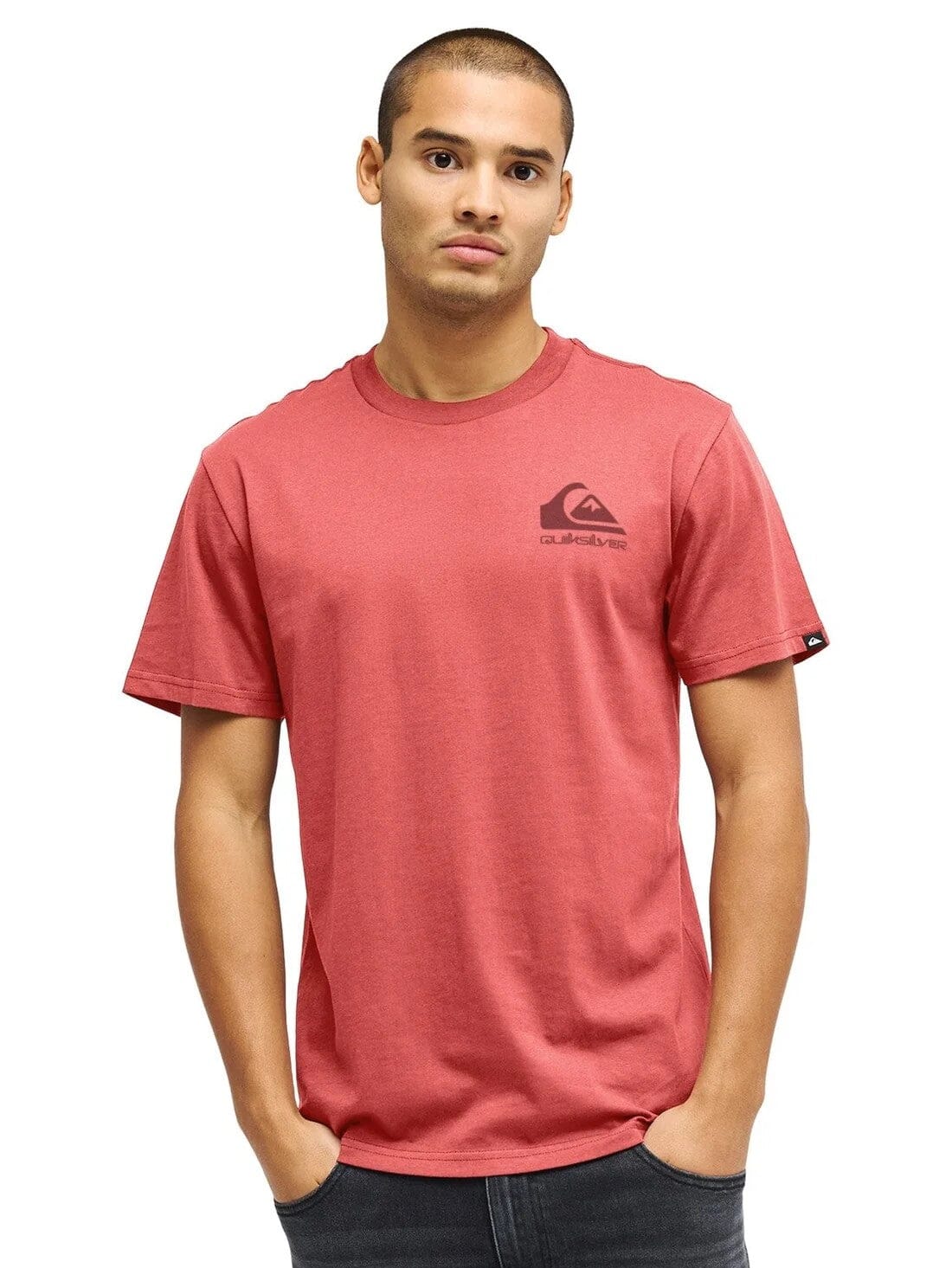 Quiksilver Mens Corp Logo Mini Tee Mineral Red | Quiksilver