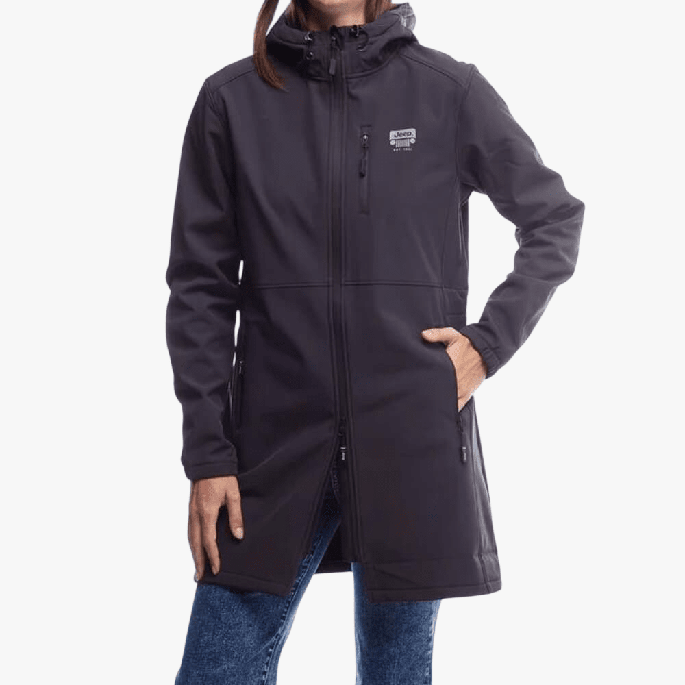 Jeep Womens Longer Length Softshell Jacket Navy | Jeep
