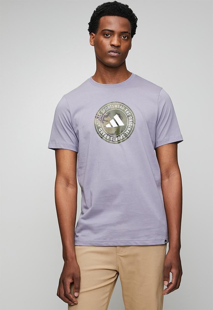 Adidas Mens Camo Cir Tee Slate