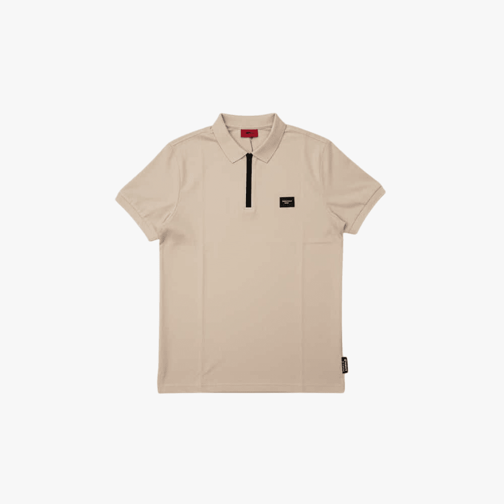 Enrico Coveri Mens Short Sleeve Golfer Dark Khaki | Enrico Coveri