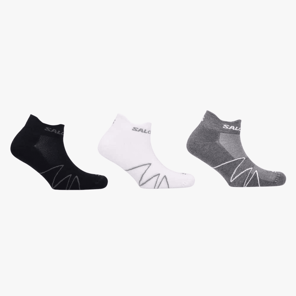 Salomon Mens Xa Sonic Sock 3 Pack Black White Tetras | Salomon
