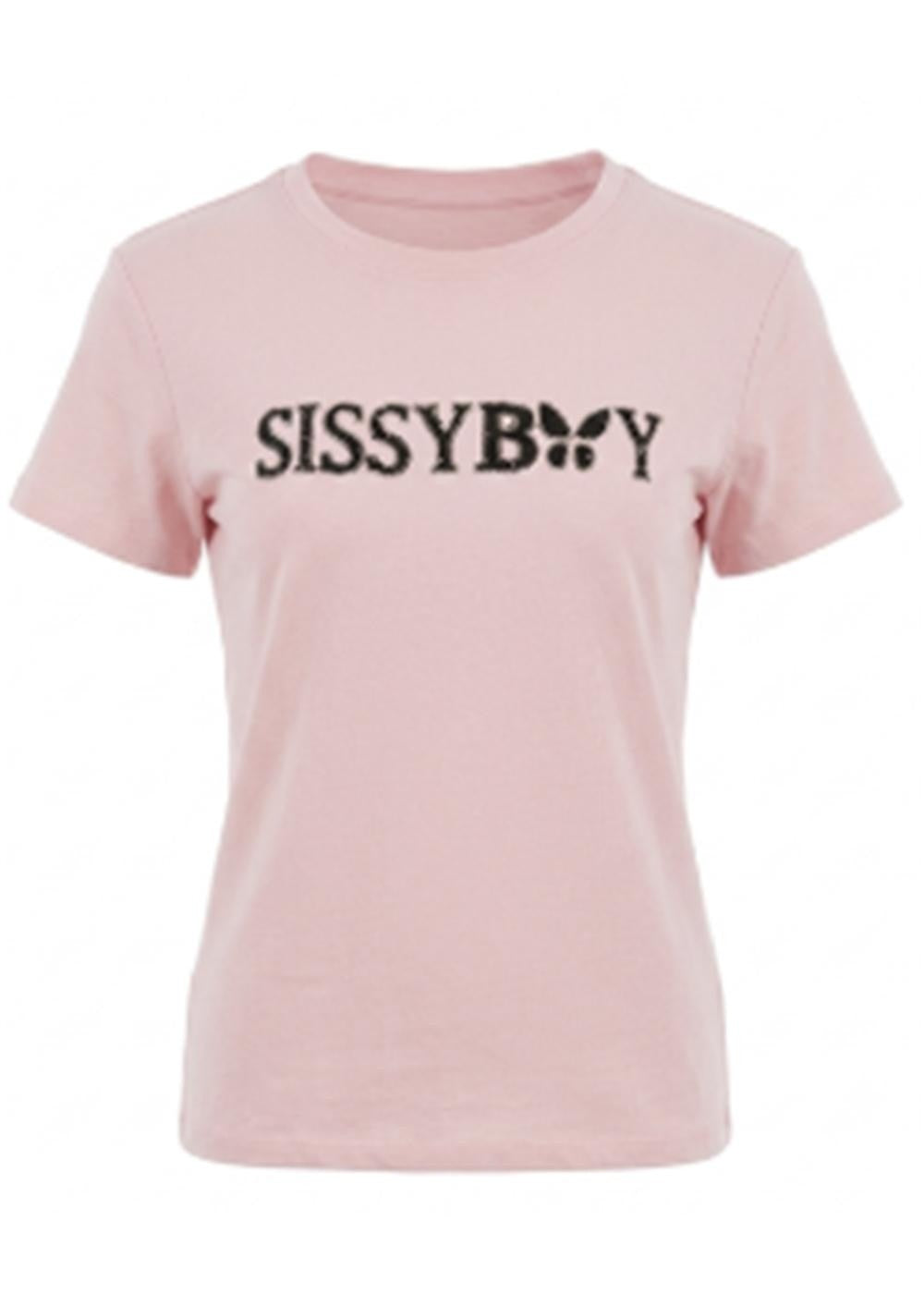 Sissy Boy Glitter In The Dark Regular Tee Pale Pink