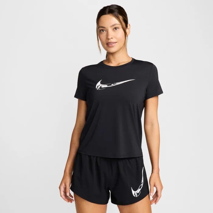 Nike Womens Dri-Fit Short-Sleeve Graphic Running Top Black | Nike
