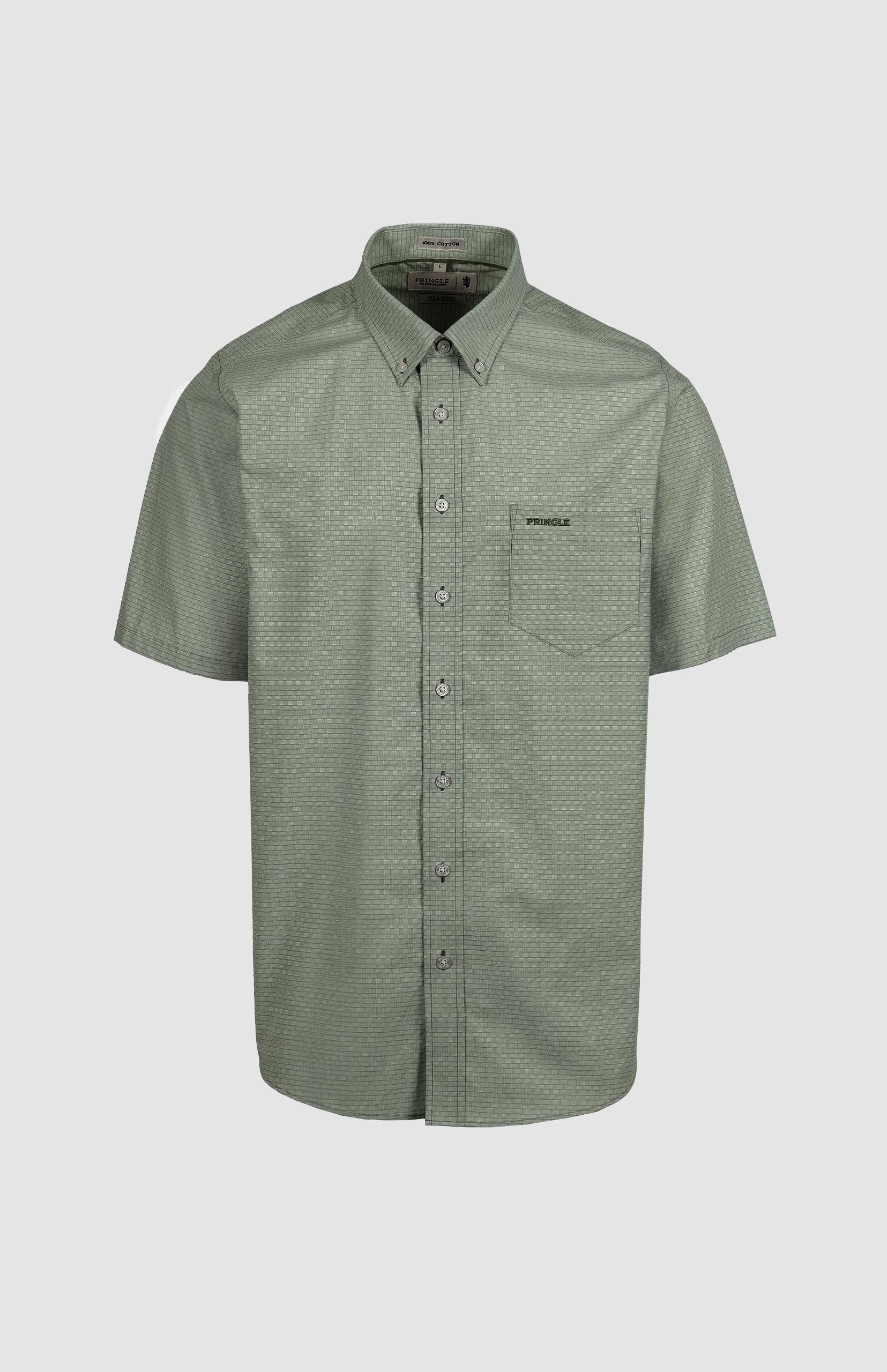 Pringle Mens Russel Short Sleeve Classic Shirt Green