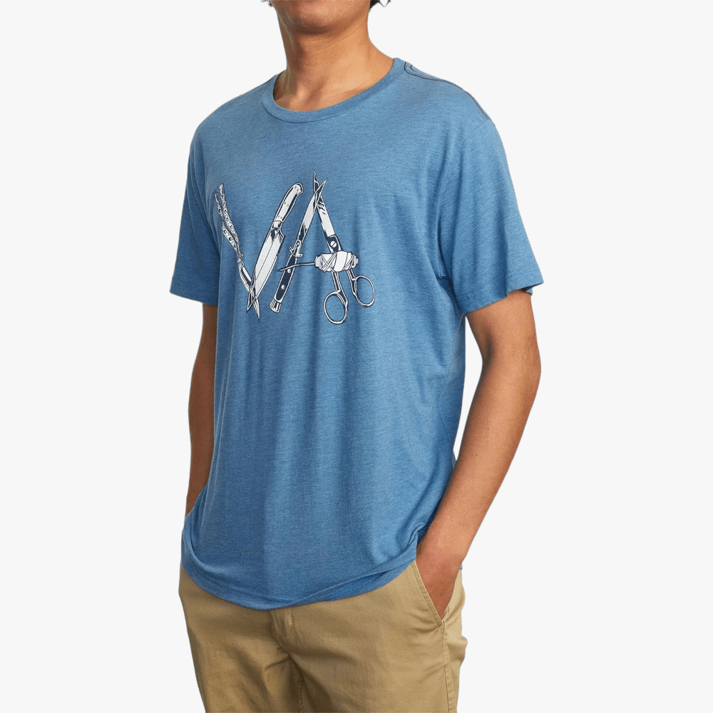 Rvca Mens Weapons Short Sleeve Tee French Blue | Rvca