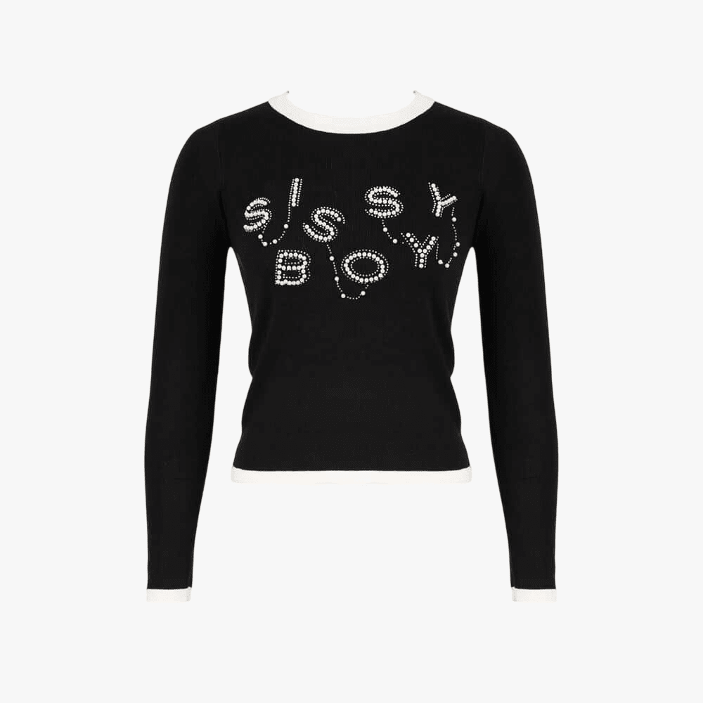 Sissy Boy City Lights Knit Top Blacl Off White | Sissy Boy