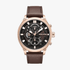 Police Wadden Rose Gold Case Black Dial Leather Strap Watch | Police