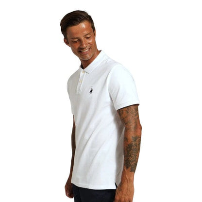 Polo Mens Stretch Pique Short Sleeve Golfer White | Polo